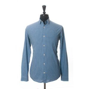 Vince Blue Gingham Check Casual Shirt